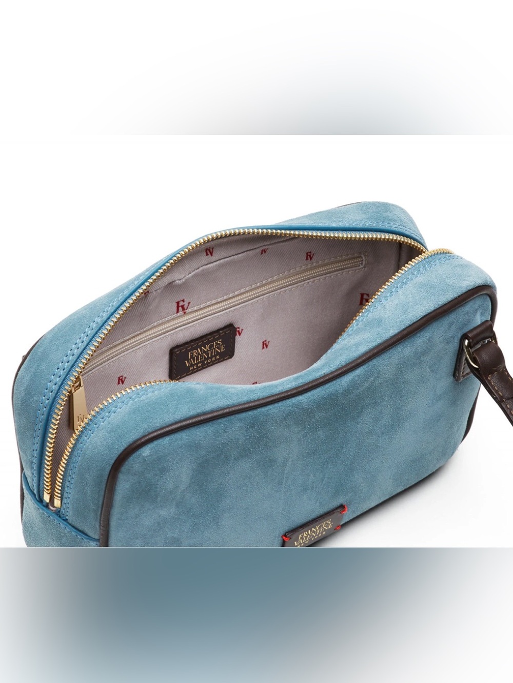 Francis Valentine blue suede Starr crossbody purse